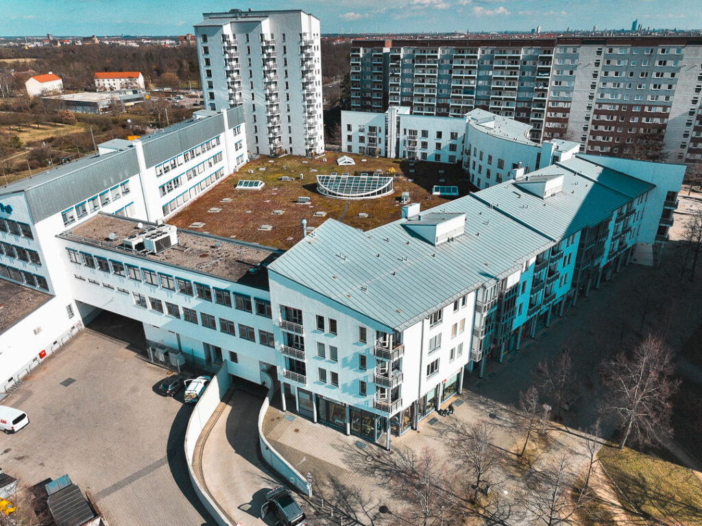 Quartier mit begrüntem Dach, Stuttgarter Allee 29–41 in Leipzig-Grünau